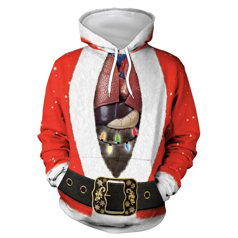 Autumn and Winter Merry Christmas Hoodies& Sweatshirts Decoration Men Women Christmas Family Casual Polyester Hoodies - Цвет: Size 13