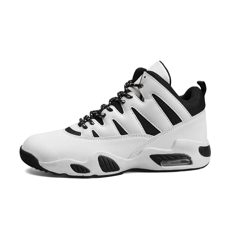 Men Lebron Basketball Shoes Breathable Mens Jordan Basketball Sneakers James Retro Shockproof Shoe Outdoor Combat Boots Black - Цвет: black and white