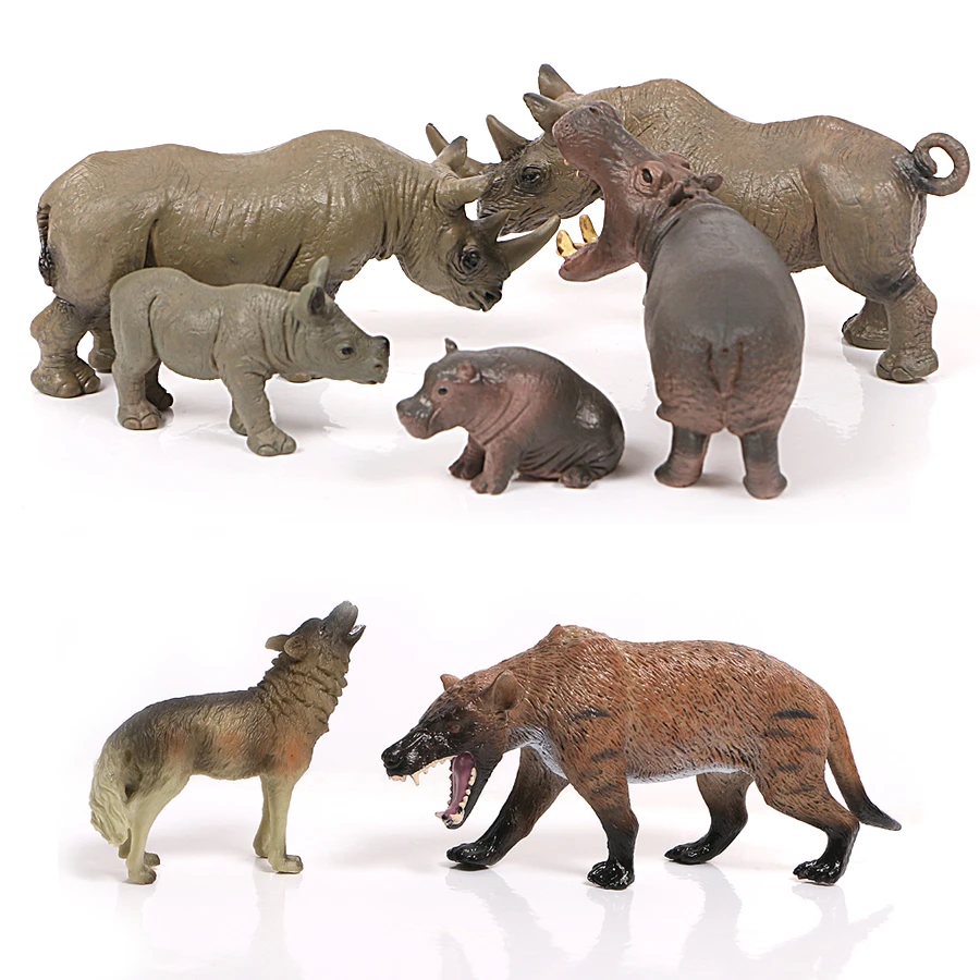 plastic hippo figurines
