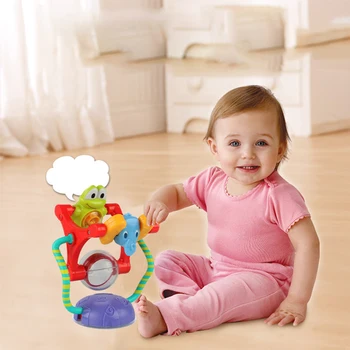 

0-12 Months Baby Rattles Multi-touch Colorful Rotating Ferris Wheel Rattles with Suckers for Newborns Toddler Activity Play Toy