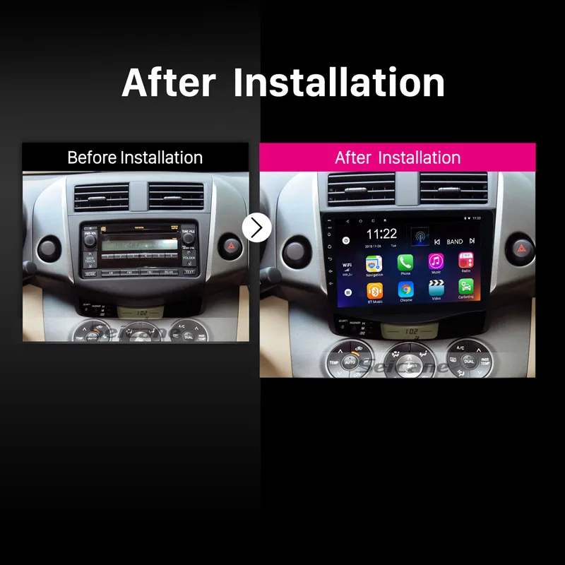 Perfect Seicane Android 9.0 9 inch 2Din Car Radio For 2013 Toyota RAV4 HD Touchscreen GPS Navi car Multimedia Player Support 3G Wifi 2