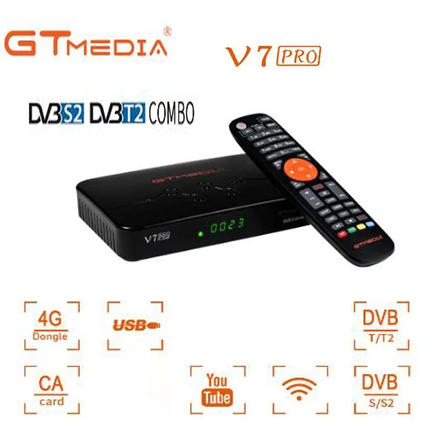GTmedia V7 Pro 5 шт. поддержка powervu Biss key 1ptv DVB-T2 DVB-S2 спутниковый ресивер декодер DVB T2 S2 v7 plus