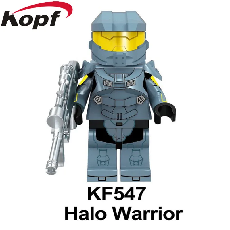 20 шт. фигурки строительных блоков с настоящим металлическим оружием Halo Spartan Solider warrior детская Коллекция Подарочные игрушки модель KF545 - Цвет: KF547 20Pcs No Box