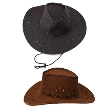 2 шт. ретро унисекс джинсовая дикая западная ковбойская Родео нарядное платье аксессуар шляпы черный и светильник кофе