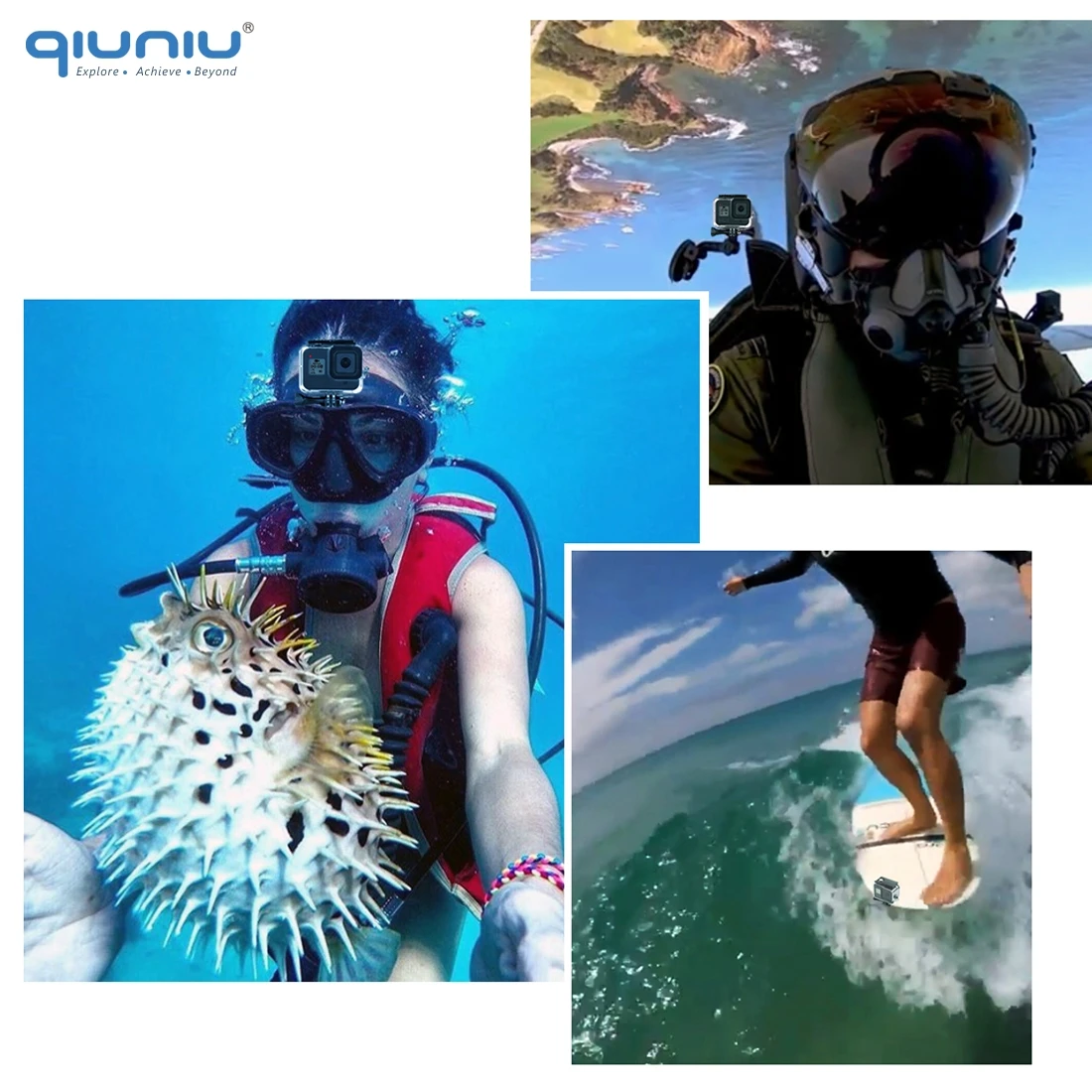 QIUNIU подводный водонепроницаемый защитный корпус для дайвинга чехол с фильтром для погружения объектива Комплект для GoPro Hero 8 Black Go Pro 8 аксессуар