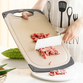 

3pcs With Handle Cutting Hanging Up Wheat Straw Non Slip Vegetable Chopping Board Set Dining Practical Multicolor Home Kitchen