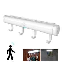 Крючок для шкафа светодиодный удобный PIR датчик движения светильник 12 Светодиодный s перезаряжаемый DC5V теплый белый шкаф движение активированный ночной Светильник