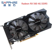Видеокарта SAPPHIRE AMD Radeon RX 560, 4 Гб, 128 бит, GDDR5, PCI, настольная, RX560, видеокарта для использованных карт, игровой компьютер, ПК