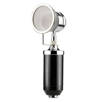 

BM-8000 Condenser Microphone, Home Large Vibrating Film Live Broadcast Mai Network K Song Microphone(Black)