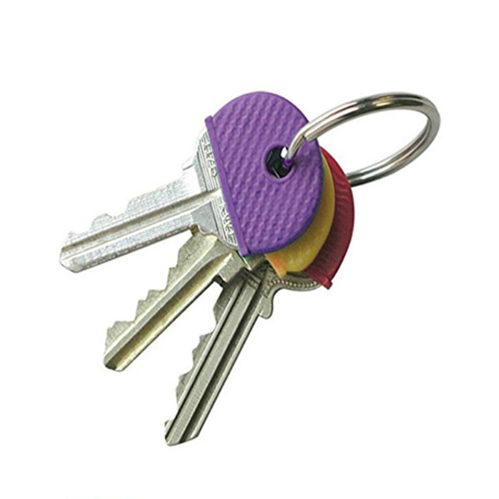 20 pcs Key Chains Assorted Color Key Top Cap Cover Topper Keyring ID Marker Tags Key Top Head Covers