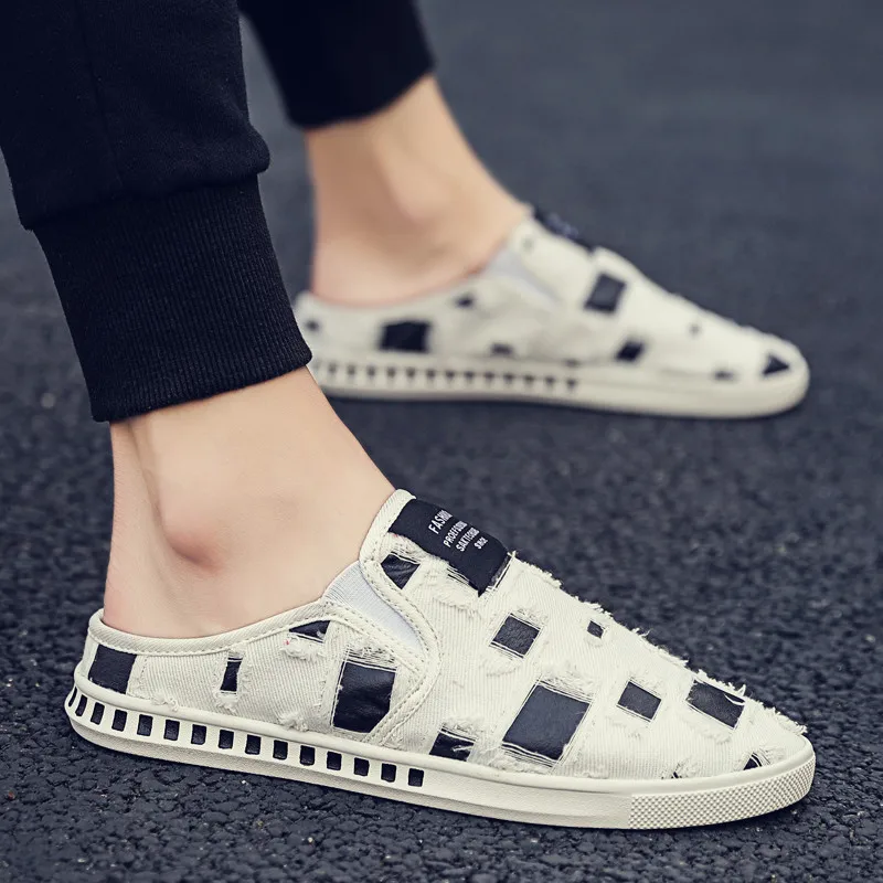 

Summer Semi-Slipper Men's Closed-toe Slip-on Lazy Moccosins Online Celebrity Slipper No Heel Half MacBook Fashion Shoe