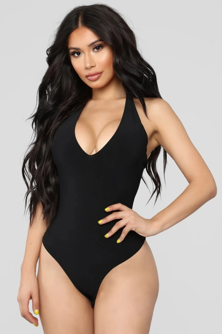 Plus Size Fashion Women Sexy Bustier Bodysuit Summer Sleeveless Backless Halter Plain Skinny Party Club Beach Streetwear Clothes