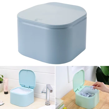 

For Desktop Waste Storage Living Room With Lid Pressing Type Sundries Home Office Double Layer Mini Trash Can PP Litter
