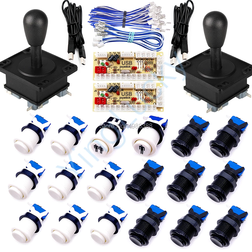 조이스틱 키트 DIY 아케이드 2 인용 USB 인코더, 미국 조이스틱 버튼 게임, PC-라즈베리 파이 MAME