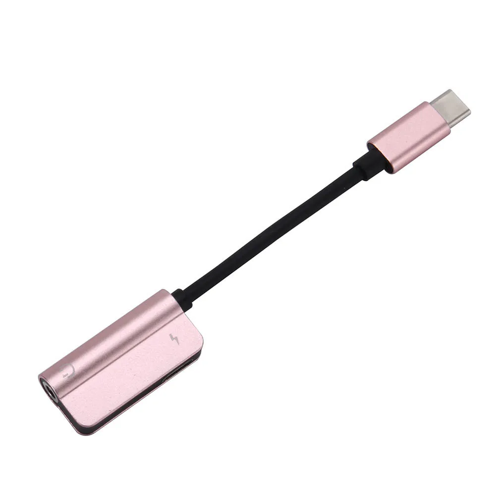 USB C аудио кабель 2 в 1 type-C до 3,5 мм разъем для наушников адаптер приемник аудио сплиттер для Xiaomi 8 AS99