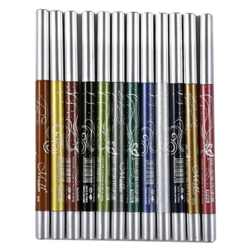 

MENOW Brand Black White Eyeliner Pencil Pen Makeup 12pcs/Lot Easy To Wear Eyes Tattoo Pigment Waterproof Glitter EyeLiner Beauty