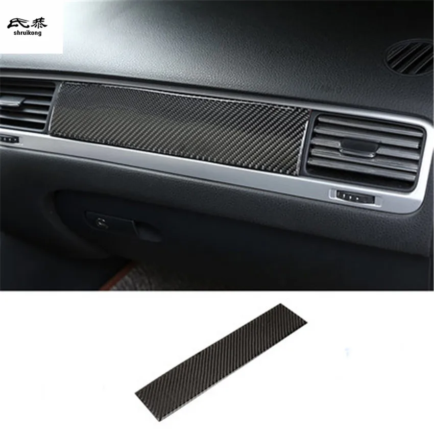 1pc Epoxy glue real carbon fiber Passenger side dashboard decoration cover for 2011- Volkswagen VW Touareg
