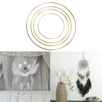

4 Pcs Dream Catcher Rings Decorative Fashion Metal Rings Plating Rings Round Rings for Home Living Room Office