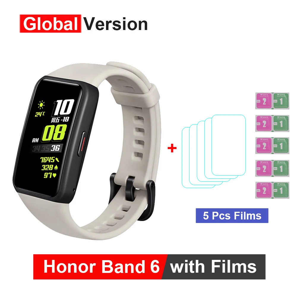 Original Honor Band 6 Global Version Smart Band Bracelet Watch Waterproof Heart Rate Monitor Blood Oxygen AMOLED Touch Screen 