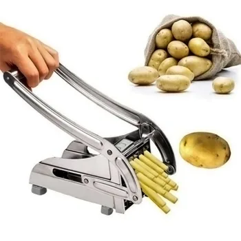 

Home French Fries 2 Blades Stainless Steel Potato Chips Strip Slicer Cutter Chopper Chips Machine Making Tool Potato Cut Tools