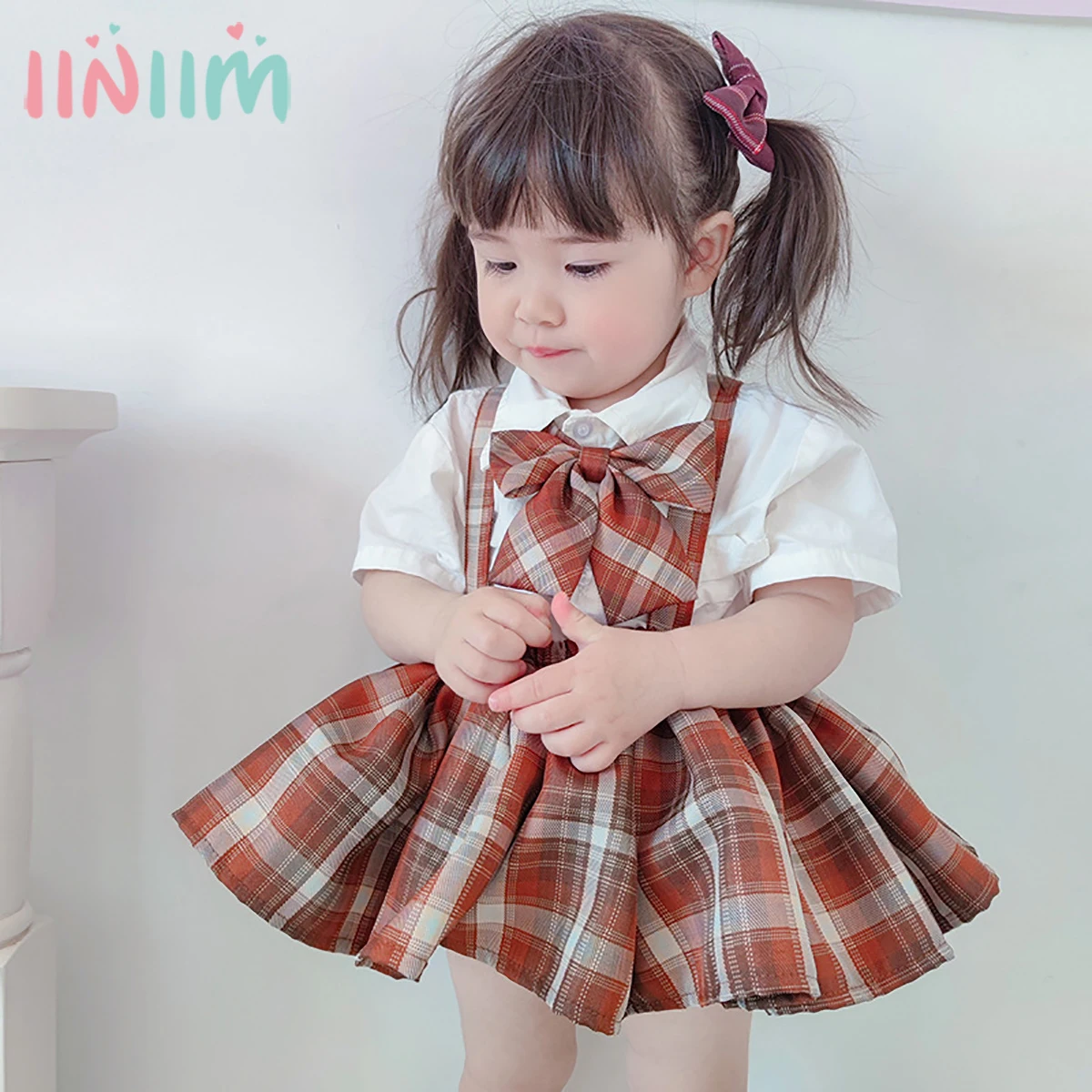 

Toddler Pleated Skirt For Girls Bottom Clothes Fashion Children Princess Party Wedding Suspender Skirt School Girls Plaid Skirts