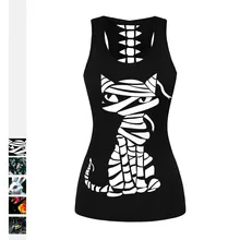 2020 Funny Mummy Animal Women Summer Vests Slim Sexy Black Tanks Print Camisole Fashion Punk Tops Graphic Sleeveless Clothes