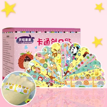 

2019 New 120pcs Cartoon Cute Tin Paste Breathable Waterproof Band Aid Bandages Hemostasis First Aid Kit For Kids Children Home