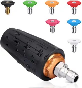 

4000PSI 360° Rotating Turbo Nozzle with 1/4" Quick Release Plug Connector for High Pressure Washers Car Washing Machine
