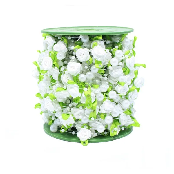 

25 Meter Rose Leaves Artificial Flower DIY Garland Accessory For Wedding Decor Fishing Line Flower For Bridal Bouquet Hair Accs
