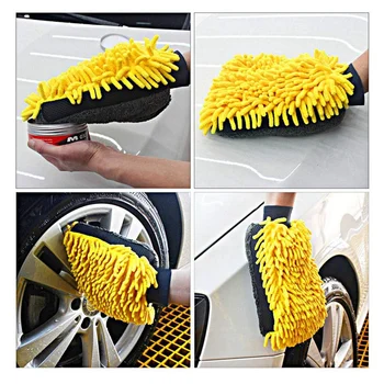 

2Pcs Car Wash Mitt Glove Microfiber Anti-Scratch Double Sided Cleaning Gloves Sets Soft Versatile Cleaning Cloths