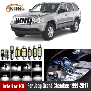 

Canbus Error Free White For Jeep Grand Cherokee 1999-2017 Led Interior Light Kit Dome Map Trunk Vanity Mirror Lighting