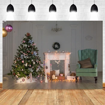 

Yeele Christmas Photography Backdrop Chair Lights Garland Ball Photographic Studio Photo Background Birthday Decorations Prop