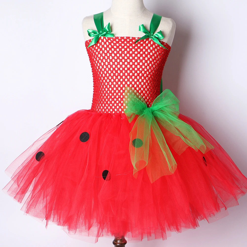 Vestido Strawberry Tutu para bebês, Princesa Vestidos