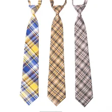 Студенческий простой галстук, школьная форма, хлопковый галстук, Униформа, галстук, японский клетчатый галстук, детский модный галстук