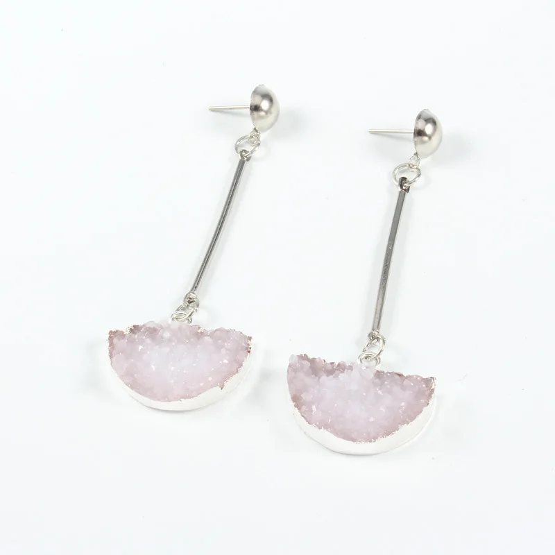 7druzy earrings jewelry Ohrringe bijoux earings earring earing pendientes brinco big earrings vintage jewelry wedding earrings geometric earrings long earrings gifts for women resin earrings korean earrings