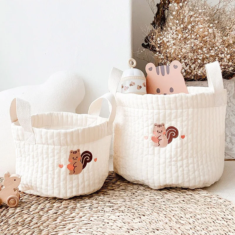 Cotton Mom Bag Organizer Cute Bear Embroidery Mommy Bag Zipper Newborn Baby  Diaper Bag Nappy Pouch Travel Stroller Storage Bags