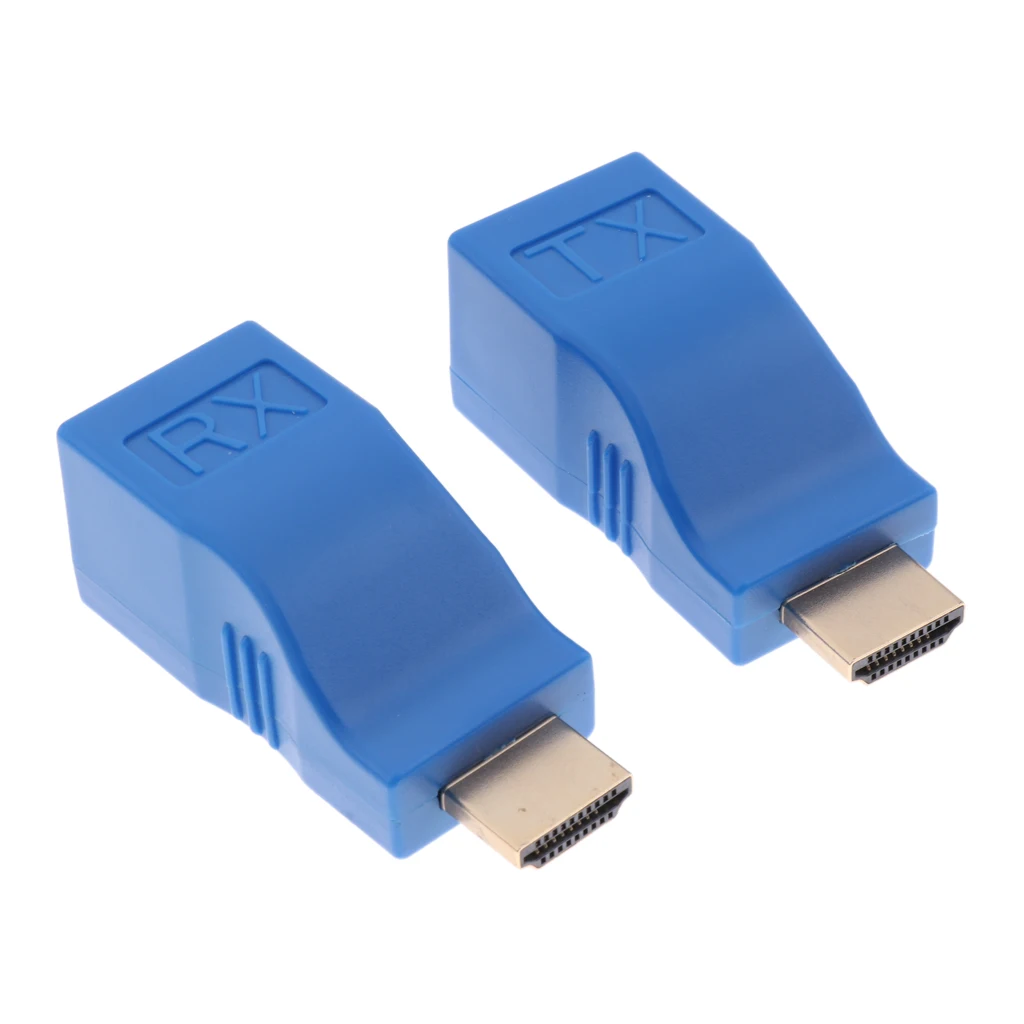 Синий HDMI 30 м удлинитель к RJ45 Cat5 сетевой LAN Ethernet адаптер