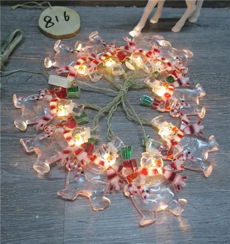 

Christmas styling decorative string 10 shiny acrylic Santa Claus and snowman styling decorative string LED