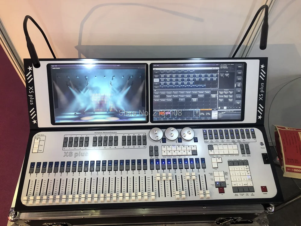 DJ диско контроллер DMX консоль двойной экран I5 Titan 11,1 11,0 версия с кофром Китай 12DMX 6144CH сценическое освещение стол