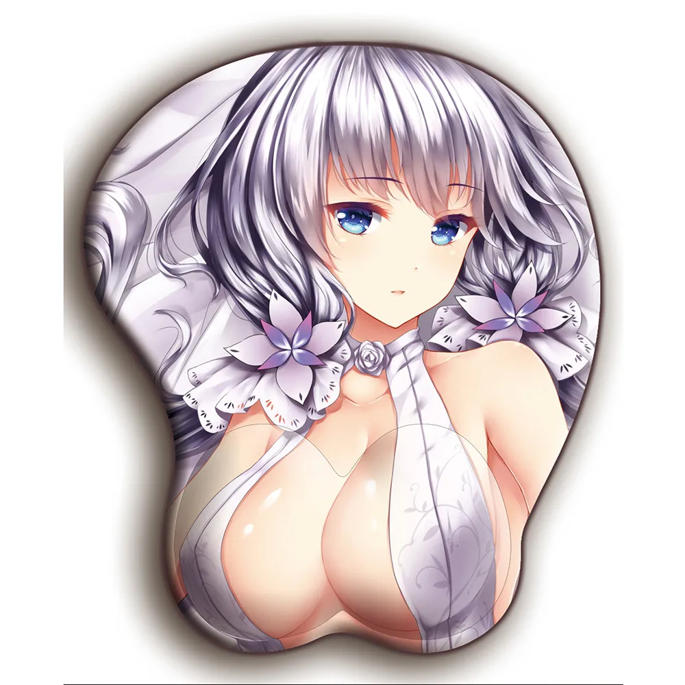 FFFAS 3D коврик для мыши на запястье удобный эргономичный Oppai темно синий геймер