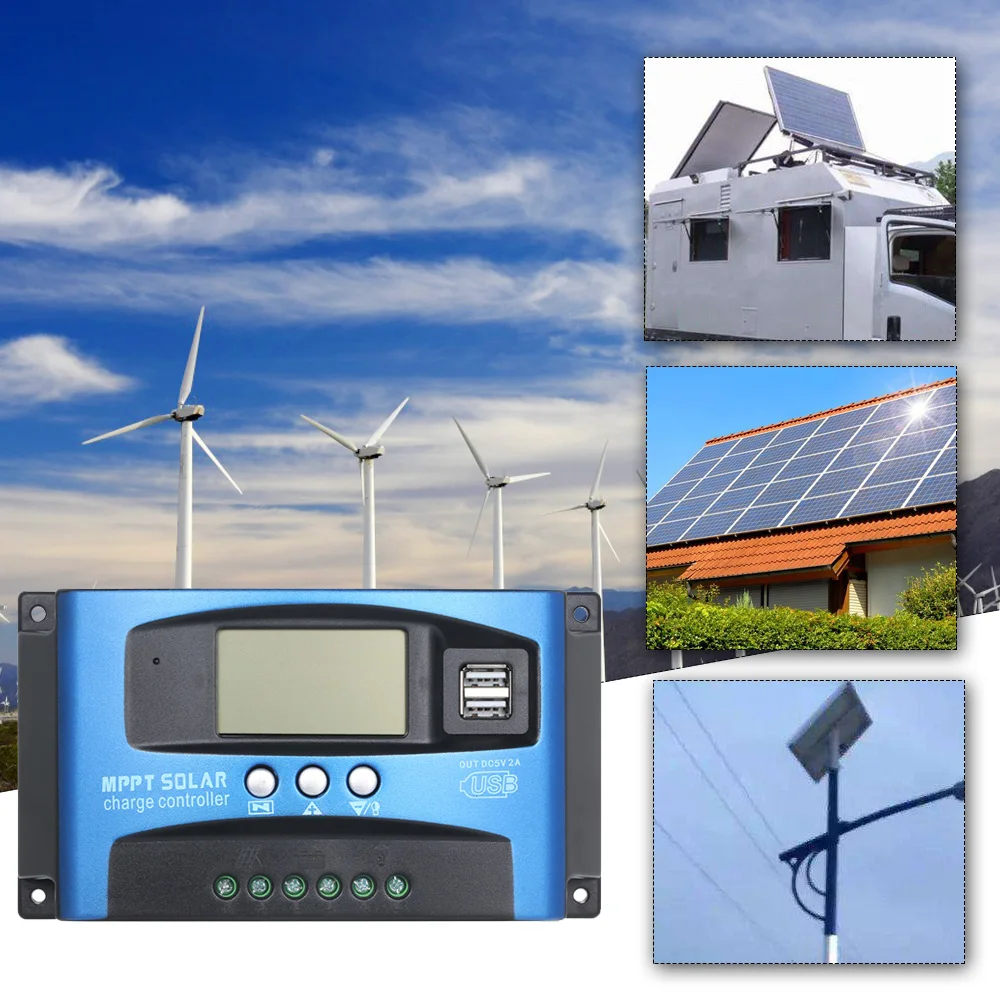 

MPPT Solar Charge Controller Dual USB LCD Auto Solar Cell Panel Charger Regulator MPPT 60A 30A 40A 50A 100A Solar Regulador