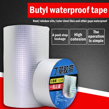 

Aluminum Foil Adhesive Butyl Rubber Tape Waterproof Tape Super Repair Crack Thicken Strong Adhesion Tape Home Renovation Sticker