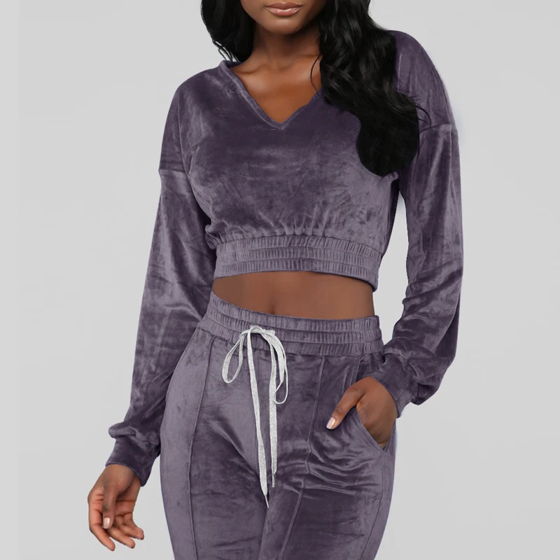 

Women Running Sets Jogging Suits Women Tracksuit Sweat Pants Jogger Suits Long Sleeves Set Casual Sportswear Plus Velvet 2pcs