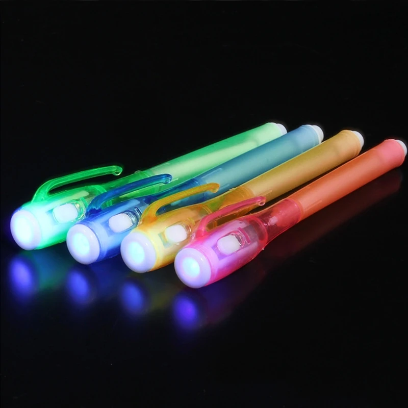 

Invisible Ink Pen Built in UV Light Magic Marker Secret Message Tool Set New