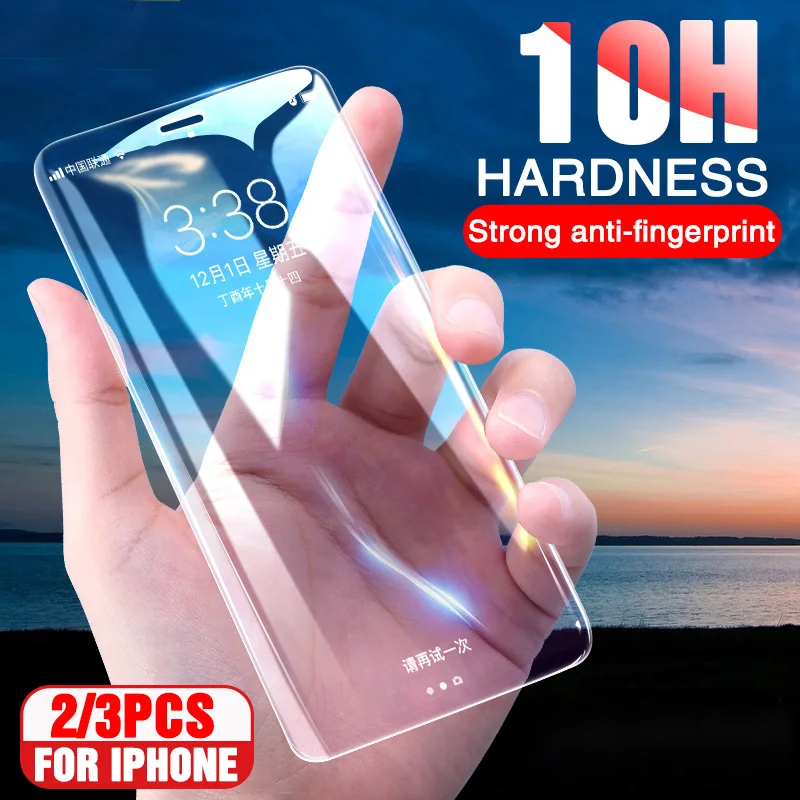 

3Pcs Tempered Glass On The For iPhone X XR XS MAX Screen Protector Cover For iPhone 8 7 6 6S Plus 5 5S SE Protective Glass Film