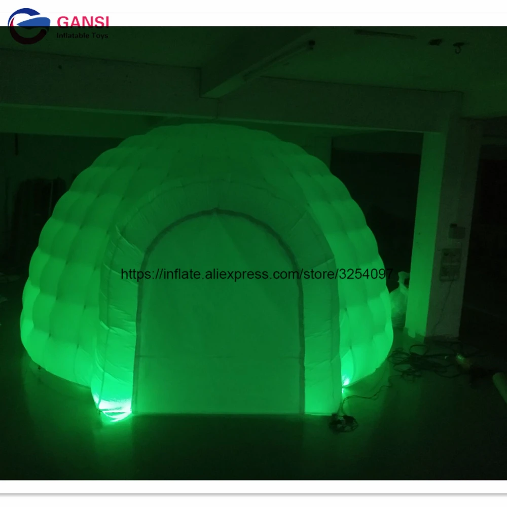 Free shipping door to door event party lighting toy tent inflatable air dome tent with coloful lights