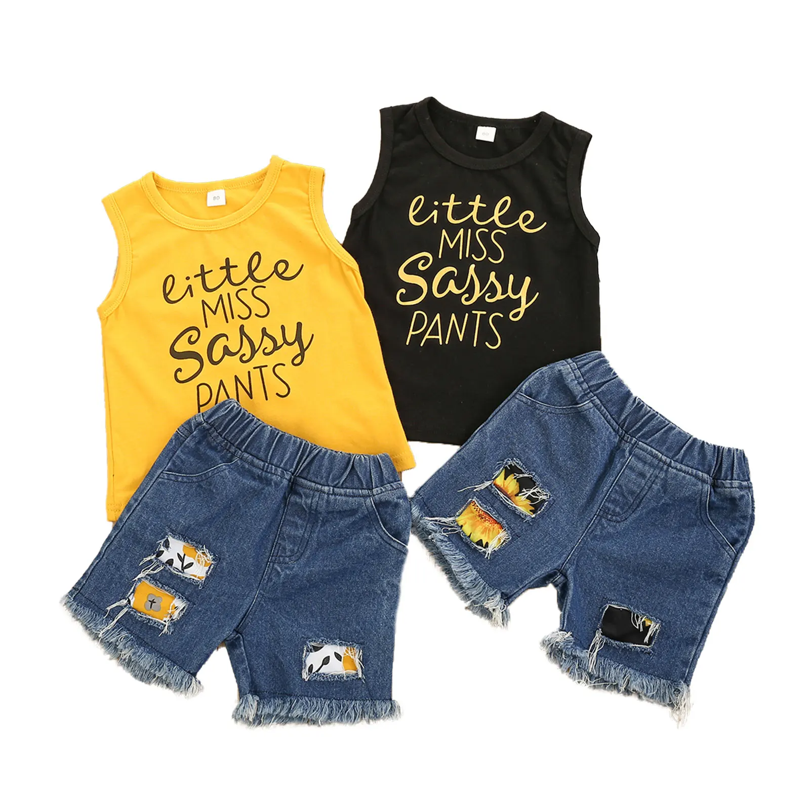 1-5Y Denim Outfits for Toddler Baby 