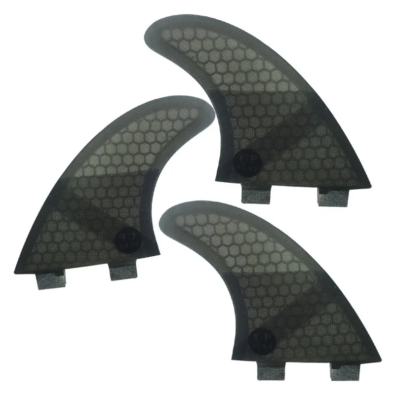 Fiberglass Honeycomb Fibre Fin Surfboard Fins, Double Tabs, UK2.1, 2 Colors, Tri Set