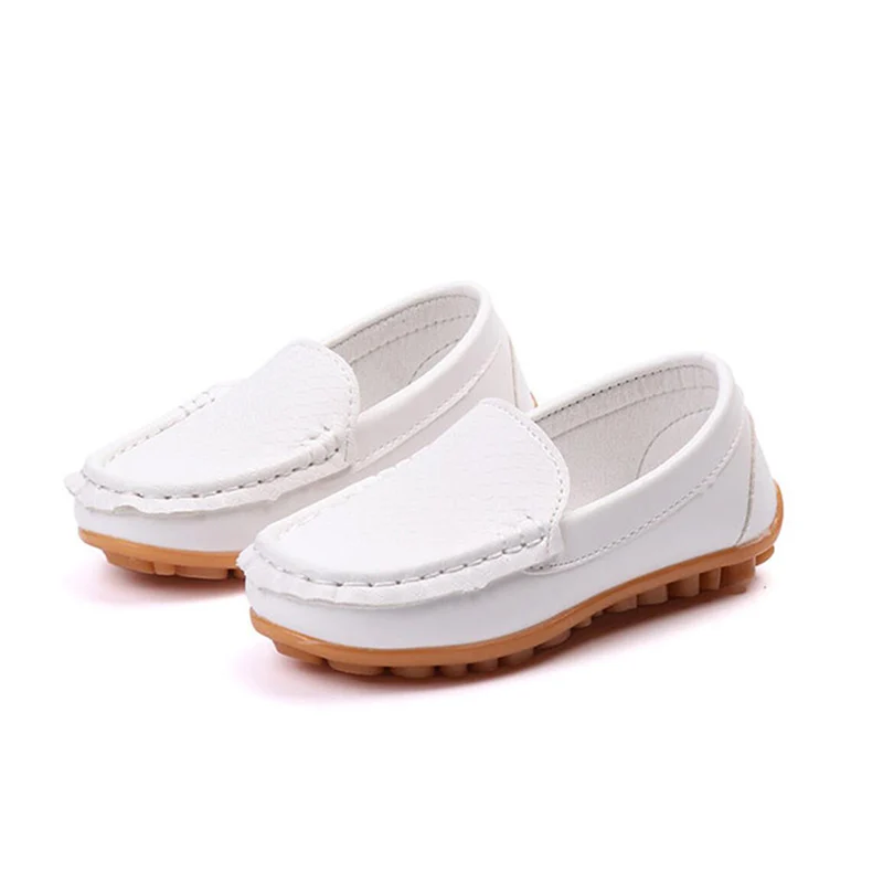 boys white slip ons