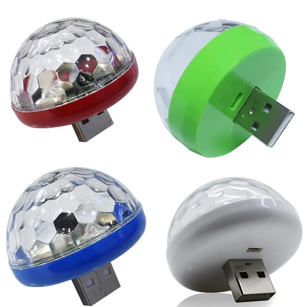LED USB Mini Voice Activated Crystal Magic Ball Led Stage Disco Ball Projector Party Lights Flash DJ Lights